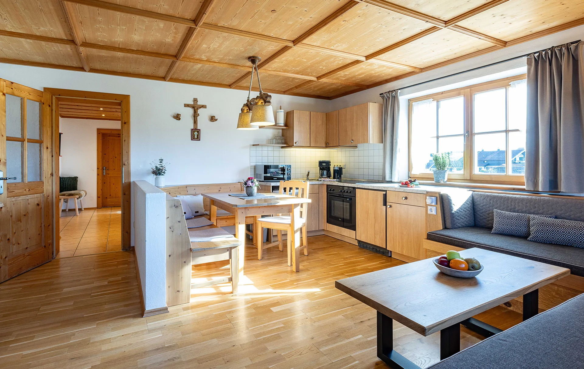 Wohnküche der Ferienwohnung Tegernsee beim Broslhof